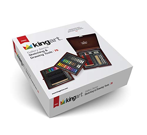 KINGART 121 Gallery Series Sketching & Drawing Tools, Set of 74 Art Set