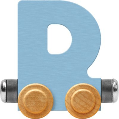 Maple Landmark NameTrain Pastel Letter Car D - Made in USA (Blue)