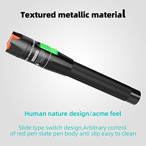 KOLSOL Visual Fault Locator 30mW 30KM Red Light Fiber Optic Cable Tester Meter,for CATV Telecommunications Engineering Maintenance,Work with Universal Connector for FC/SC/ST Adapter(Black)