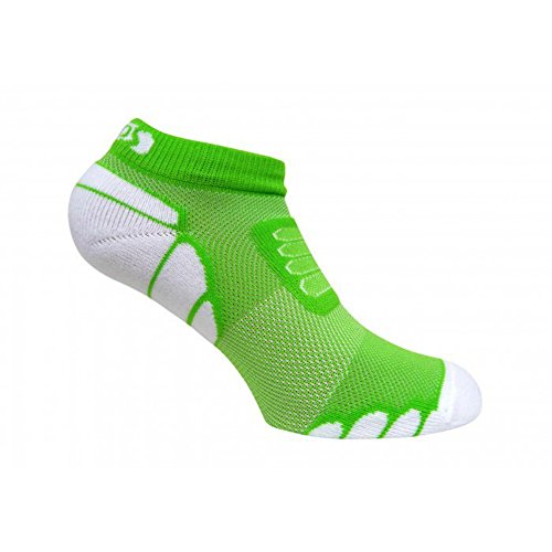 Eurosockss Silver DryStat  Running & Marathon Ultra Light Weight Low Cut socks, Lime/White, Medium