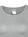 LE3NO Womens Fitted Long Sleeve Crop Top with Stretch, L3NWT1073_HEATHERGRAY, Large
