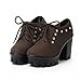 Show Shine Women's Nubuck Fashion Rivets Platform High Chunky Heel Ankle Boots