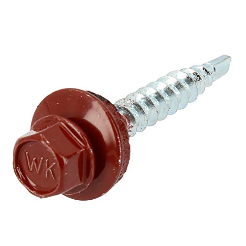 KLIMAS Selbstschneidende Trapezblechschrauben 4,8 x 35 mm RAL3009 250 Stück | Edelstahl Dachblech Selbstbohrende… – Bild 4