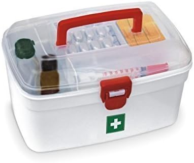 Onlinemeds First Aid Kit Storage Medical Box for Travel, 20x14x14cm(Transparent)