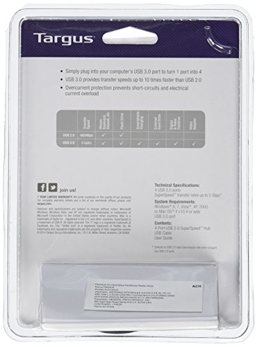 Targus 4-Port USB 3.0 Hub (ACH124US)