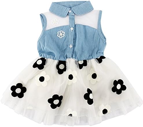 YOMIYOKA Baby Girl Dress 1 - 4 Years Flower Wedding Princess Bowknot Party Dresses (3 Years, White)