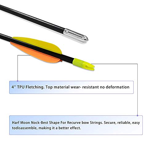 WDLHQC 30inch Fiberglass Arrow for Recurve and Compound Bow Hunting and Practice Hunting - Thumbnail 3
