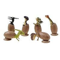 Hocai Dinosaur Eggs Toys, 6 pcs Dinosaur Eggs Molds Set Simulation Plastic Dinosa Playset Realistic Dinosaur Figures Toys for Kids