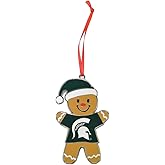 Michigan State Spartans (MSU) Gingerbread Man Metal Christmas Ornament