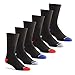 Prince Men's Crew Performance Athletic Socks for Running, Tennis and Casual Use (6 Pair Pack) (Men's Shoe Size 6-12 (US), Black)