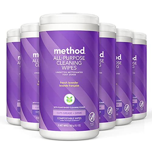Method AllPurpose Cleaning Wipes, French Lavender, 70 Count, 6 pack