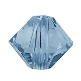 Swarovski Crystal, #5328 Bicone Beads 3mm, 25 Pieces, Denim Blue