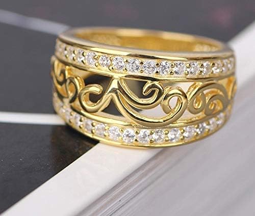 Art Art shop Fine 18k Yellow Gold Women Rings Diamond Engagement Jewellery Factory wholesaler (8)