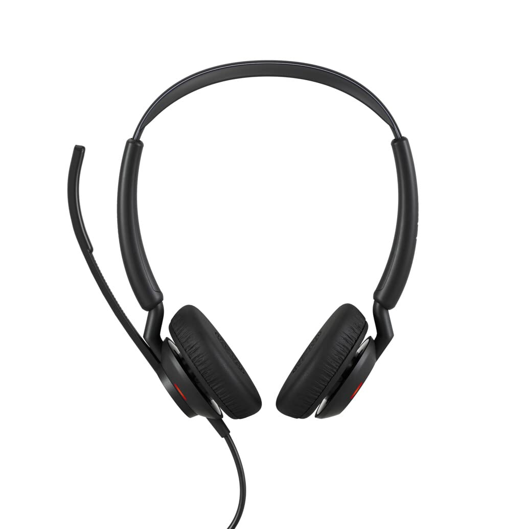 Jabra Engage 50 II schnurgebundenes Stereo-Headset mit Link Call Control, geräuschunterdrückender 3-Mic-Technologie und USB-A-Kabel - MS Teams-Zertifiziert, mit Allen Plattformen kompatibel - Schwarz