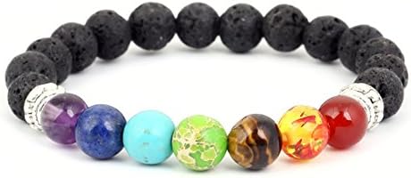 Natural Volcanic Stone Colorful Bracelet Beaded String Bracelet Yoga Bracelet,with a Jewelray Bag