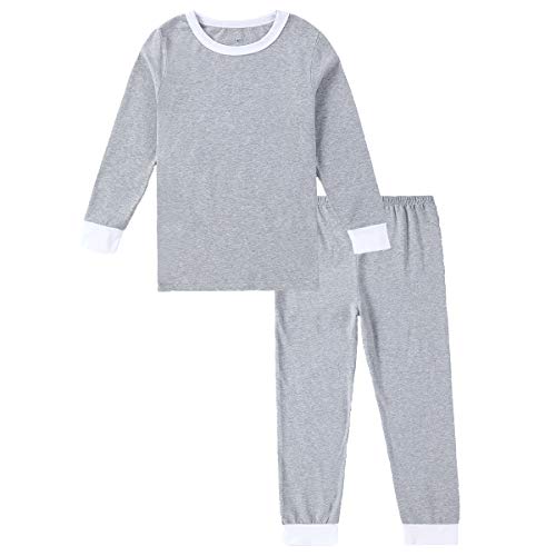 Matching Family Mom and Dad Clothes Boys Girls Organic Cotton Pajamas Gray Kids Sleepwear (Light Gray-Kid, 2T)