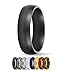 SafeRingz Metallic Silicone Wedding Ring, 6mm, Made in the USA, Men or Women, Gunmetal 13