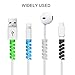 Cable Protector, DYIXIN 12 Pcs Cable Saver Flexible Silicone Spiral USB Cord Protector Compatible for All Phones/Headphone/Computer Cables, etc.(4 Colors)