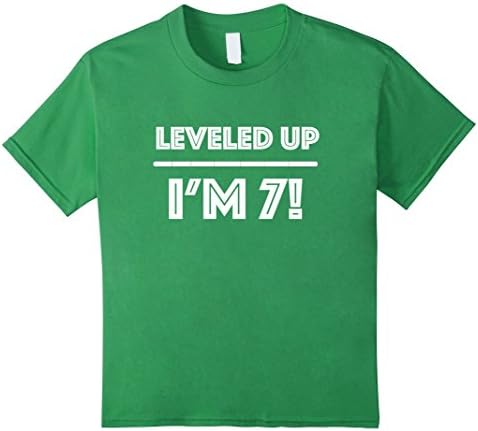 unisex-child Leveled Up! Happy 7th Birthday Boy T-Shirt 6 Grass