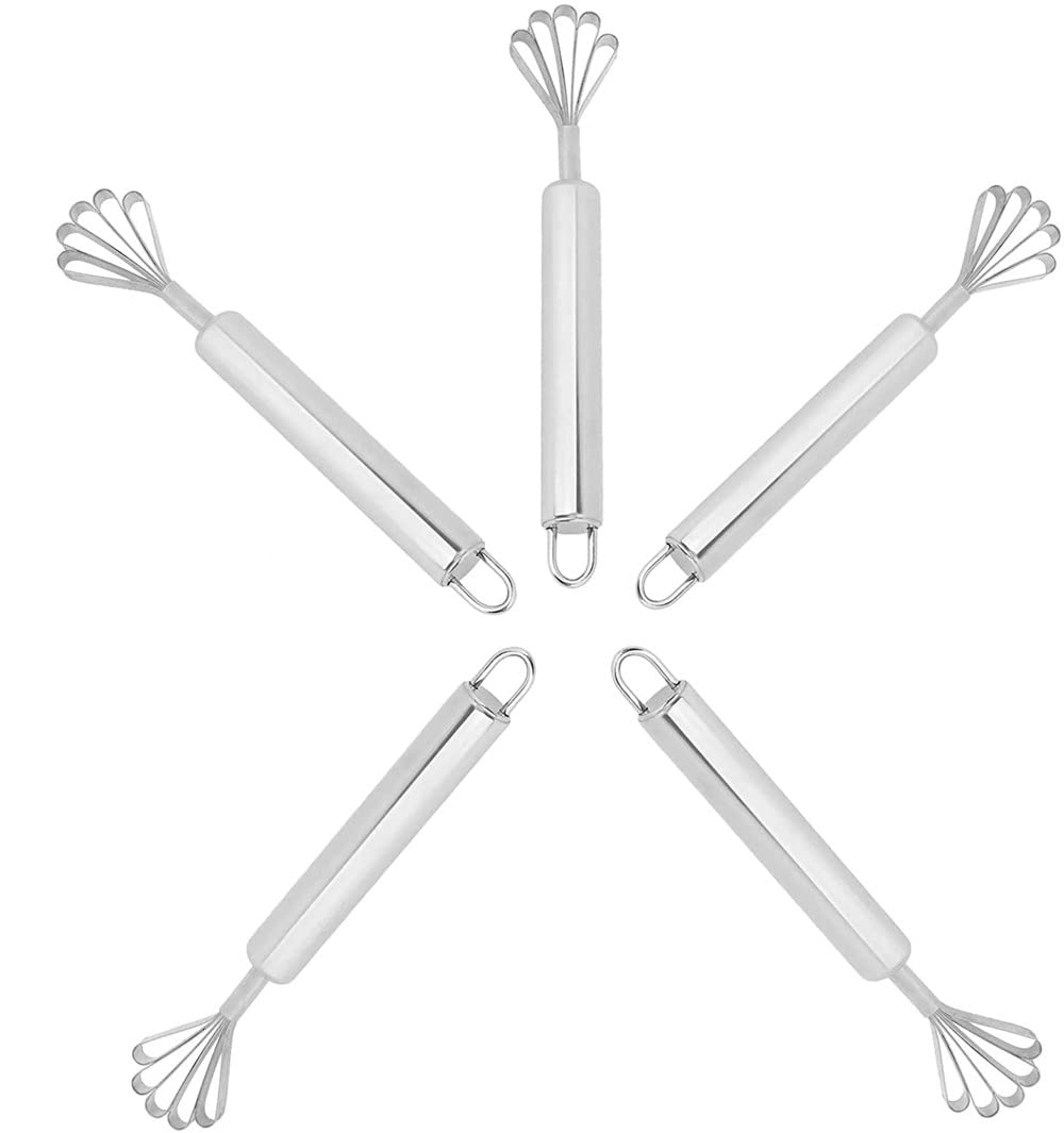 LATRAT Pack of 5 Silver Kitchen Stainless Steel Coconut Scraper, Fish Scraper Coconut Scraper, Coconut Meat Grater Handheld Peeler Seed Potatoes Carrot Vegetable Fruit Seed