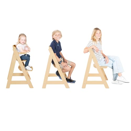 roba Sit Up III Steps High Chair, Grows with Your Baby, from 6 Months Up, Children's High Chair Made of Natural Wood, Chair Maximum Load 70 kg, 1 Piece (Pack of 1)