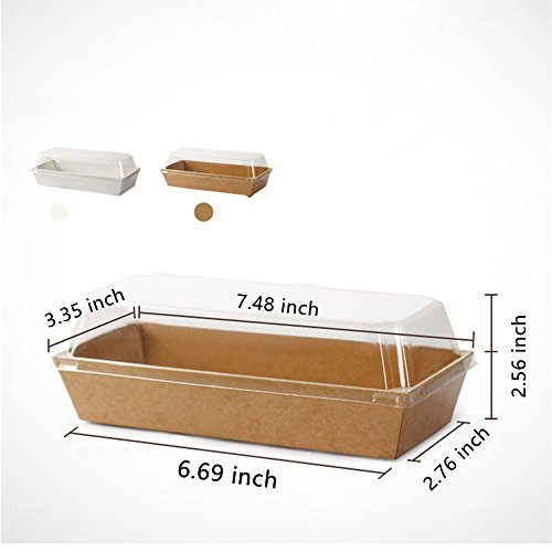 Sandwich Craft Paper Box with Clear Lids 20 Sets (Brown) Pricepulse
