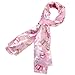 Pastel Colored Easter Silk Feel Scarf with Eggs, Bunnies and Flowers