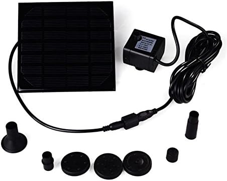 Small Landscape Pool Garden Fountains 7V 1W Solar Power Fountain Water Pump Black