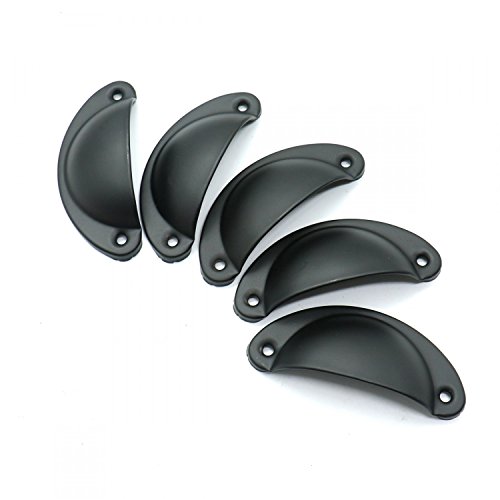 HUELE 12 Pcs Half Moon Shell Metal Vintage Style Shell Shape Shell Design Closet Drawer Dresser Door Pull Handle - Thumbnail 6