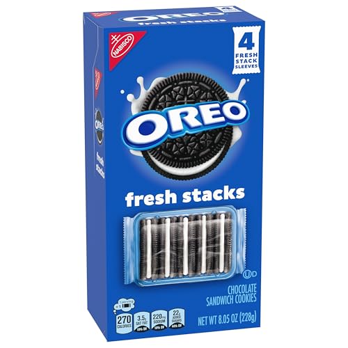 OREO FRESH STACKS CHOCOLATE SANDWICH COOKIES, BULK TRAVEL SNACKS, 6 BOXES (24 MULTI SNACK PACKS)