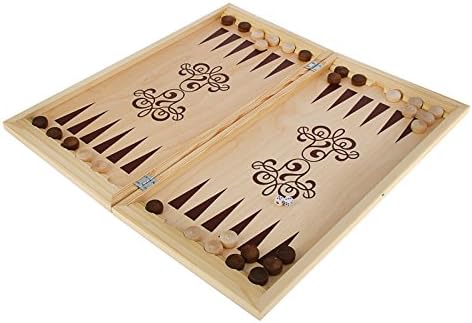 20" Wood Backgammon and Checkers Game Set