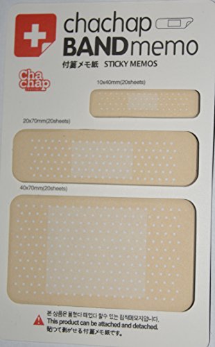 (Pack of 2) Band Memo Pads Band Aid Sticky Notes 2 Packets of 60 Stickers, 3 Sizes
