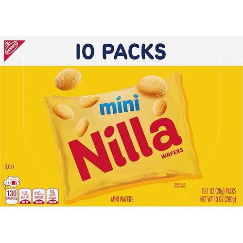 NILLA WAFERS MINI COOKIES, VANILLA WAFERS, 10 SNACK PACKS