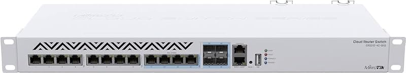 MikroTik CRS312-4C+8XG-RM 10Gbps Ethernet Switch L3 1U Rackmount White