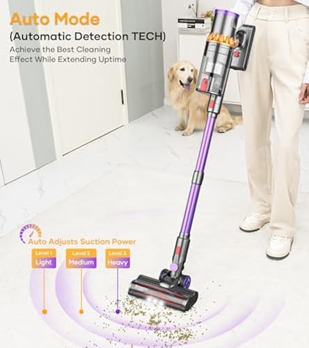 Cordless Stick Vacuum Cleaner, 550W 45Kpa Powerful Suction, Lightweight With HEPA Filter & Touch Screen, For Pet Hair & Floors - View #2