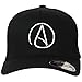 Atheist Centered Symbol Curved Bill Baseball Hat Flexfit-Black LG/XL