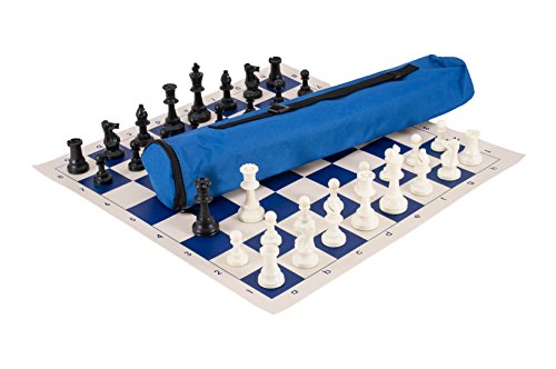 Quiver Chess Set Combination - Triple Weighted - by US Chess Federation (Royal Blue)