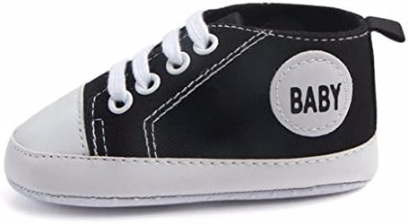 Zikong Toddler Newborn Baby Walkers Learning,Infant Boys Grils Crib Soft Slip Resistant Sole Patchwork Canvas Prewalker Shoes (Age:12-15M/US:3, Black)