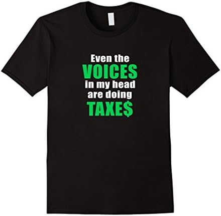 Men's Tax Season Voices in my Head Accountant T-Shirt XL Black