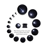 Pair of Genuine Black Agate Double Flair Stone Organic Ear Plugs 10G-1