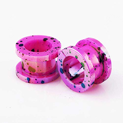 TIANCI FBYJS Women Ear Tunnels Stainless Steel Glass Stone Acrylic Ear Gauges Plugs Piercing Earrings Stretcher Set 8 Pairs (6mm=2g)