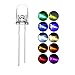 DiCUNO 200pcs 5mm Light Emitting Diodes, Round Clear LED Assorted Kit 10 Colors, White/Red/Yellow/Green/Blue/Pink/Orange/Warm White/UV/Chartreuse, 10 Colors x 20pcs Diodes