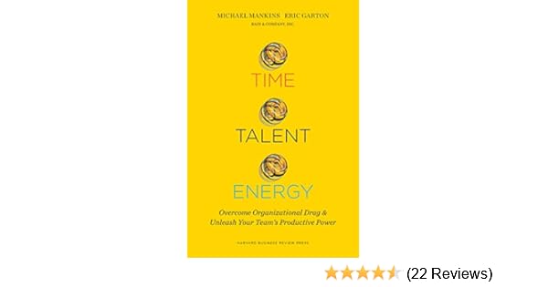 Time Talent Energy Overcome Organizational Drag And Unleash Your Teams Productive Power - 