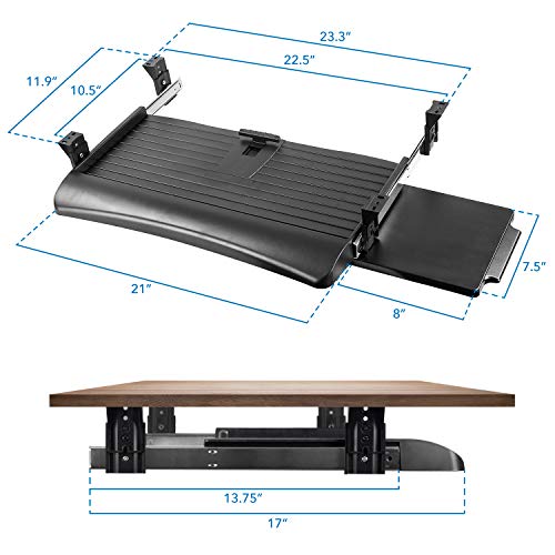 MountIt! Keyboard Drawer Under Desk with Mouse Platform, EasyGlide