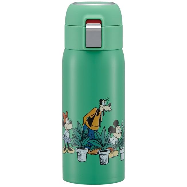 スケーター(Skater) ストロー マグボトル 350ml 保冷専用 ステンレス 水筒 ディズニー ミッキーマウス グリーンワールド ワンタッチオープン STOT3ST-A