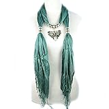 Huan Xun Hollow Out Alloy Butterfly Pendant Jewelry Necklace Scarf