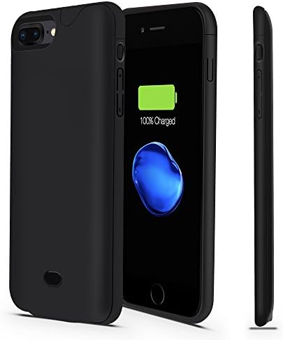 iPhone 7 Plus/8 Plus Battery Case-Support Lightning Port Headphones,CHYING 4200mAH Ultra Slim Portable Extended Charger,For iPhone 7 Plus/8 Plus/With Audio Power Juice Charging Case Pack--Pure black