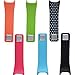Vastar 6 in 1 Colorful Replacement Bands & Metal Clasps for Samsung Galaxy Gear Fit Smart Watch Bracelet Wristband Bracelet Sport Arm Wrist Band，Pink/Light Blue/Orange/Green/Black/White Spots in Black