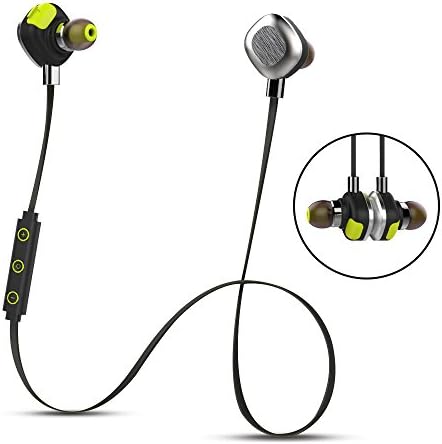 mifo U5PLUS Stereo Wireless Bluetooth 4.1 Sport Earphones Sweat/waterproof Running Headphones with Mic Hands-free Calling for iPhone 6s ,iPhone 6s Plus, iPhone 6, 6 Plus, 5 5c 5s 4s ipad, LG G2, Samsung Galaxy S6 S5 S4 S3 Note 3 and Other Android Cell Phones-Black