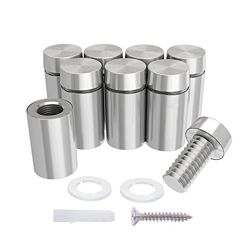 LuckIn 20Pack Standoff Screws (1/2 in. Dia x 3/4 in. L), Stainless Steel Standoff Mounting